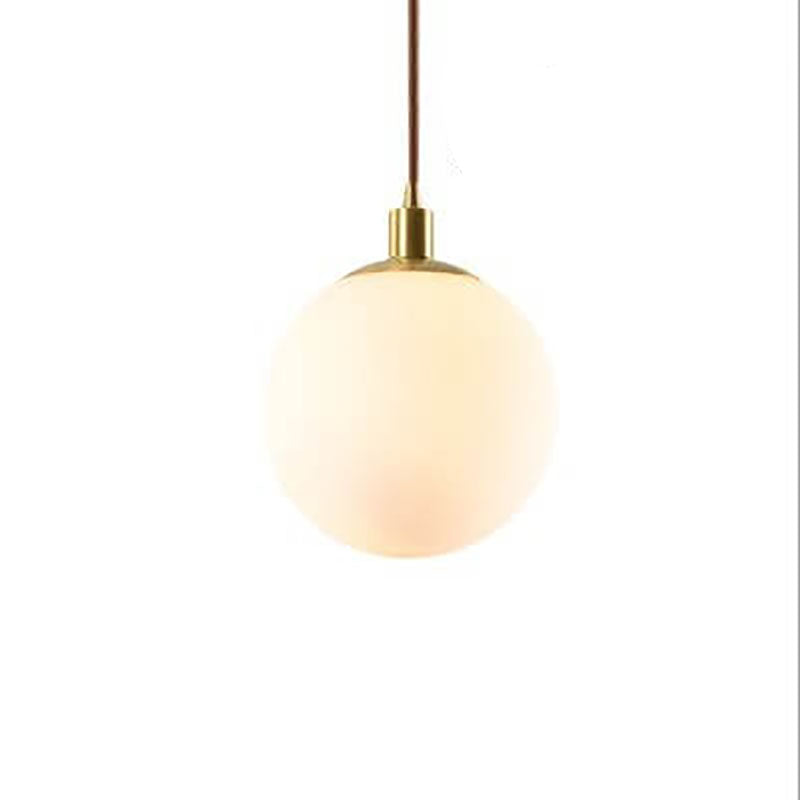 Adjustable Ceiling Pendant with Glass Shade for Entryway, Den, or Sleeping Space - Modern Suspended Fixture in White or Gold - 10 Inch Globe | Thomler