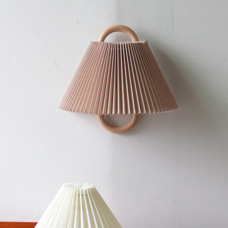 Sconce Light Fixture Wooden Frame Cloth Shade E12 Socket Flexible Install for Bedroom Living Room Hallway Apartment Home | Thomler