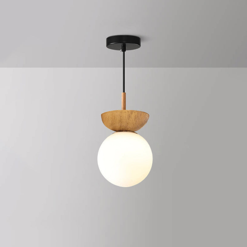 Glass & Iron Hanging Ceiling Light Fixture 6.3 in Adjustable Cord Modern Semi-Flush Mount for Bedroom Entryway Home 110V G9 Socket | Thomler