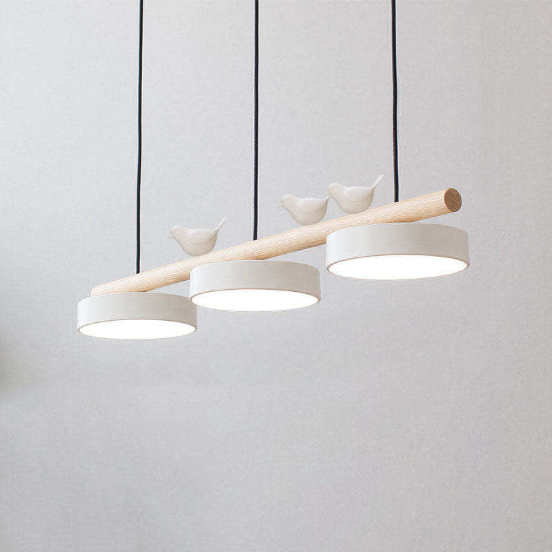 Linear LED Ceiling Light Fixture 36W 31.5 Inch Wood Iron Resin 3-Temperature Adjustable Flush Mount for Bedroom Living Room Hallway Kitchen | Thomler