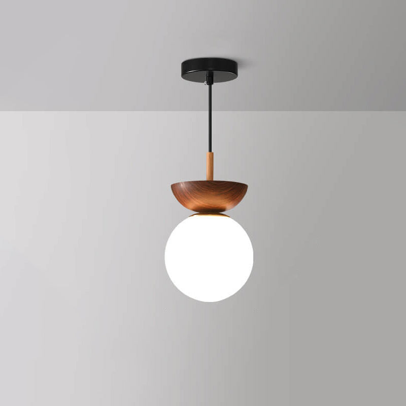 Glass & Iron Hanging Ceiling Light Fixture 6.3 in Adjustable Cord Modern Semi-Flush Mount for Bedroom Entryway Home 110V G9 Socket | Thomler
