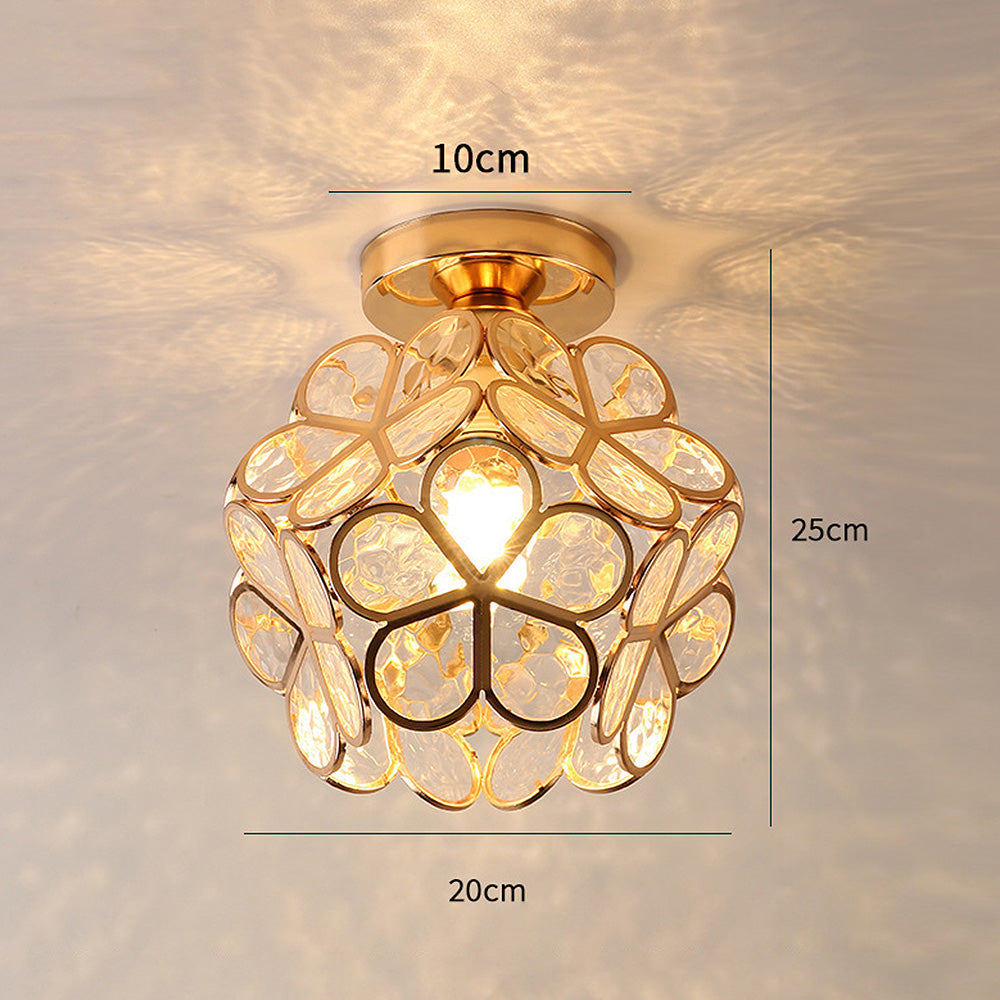 Goldene Deckenleuchte mit Acrylschirm für Flur, Schlafzimmer und kleine Räume, 8-Zoll moderne LED-Deckenbeleuchtung | Thomler