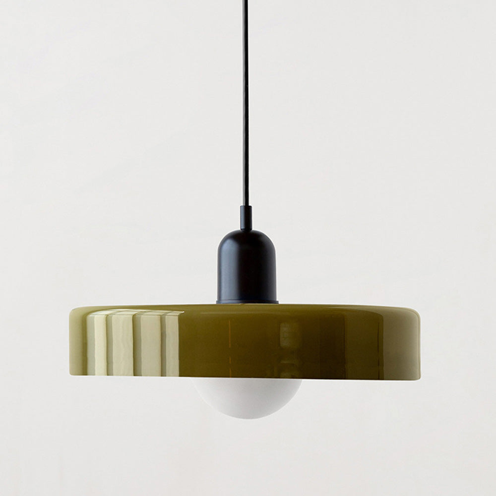 Handcrafted Art Glass Dome Pendant Light, Adjustable Modern Hanging Fixture for Dining Room Kitchen Island Living Room | Thomler