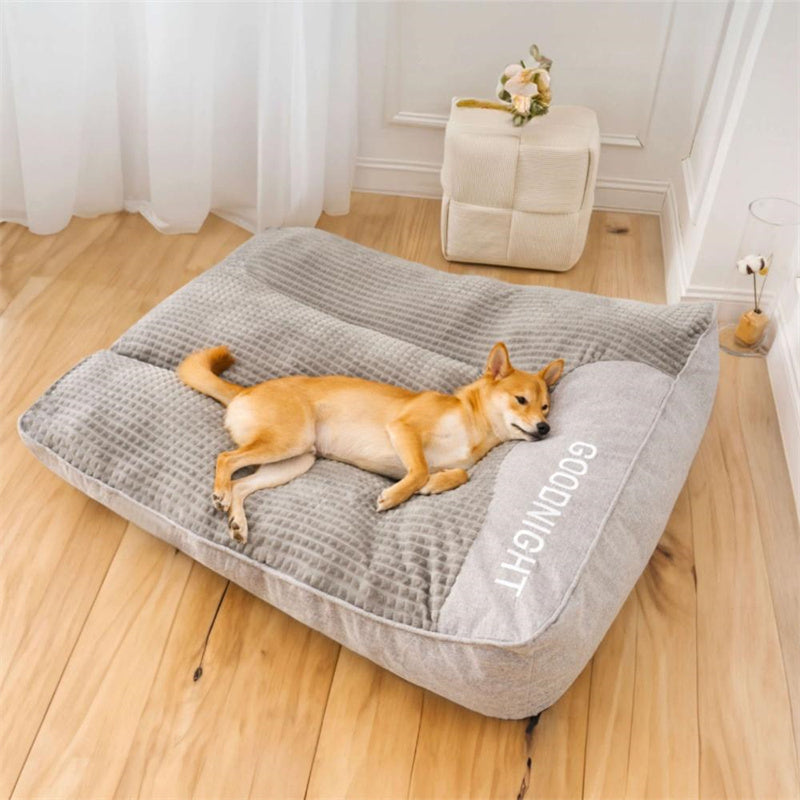 Plush Bolster Pet Lounger with Supportive Rim for Medium to Large Dogs – Cushioned Sleeping Pad in Brown – Removable Washable Cover – 31 × 2 | Thomler