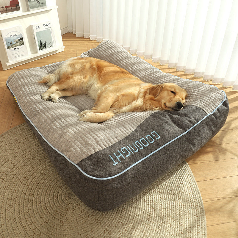 Plush Bolster Pet Lounger with Supportive Rim for Medium to Large Dogs – Cushioned Sleeping Pad in Brown – Removable Washable Cover – 31 × 2 | Thomler
