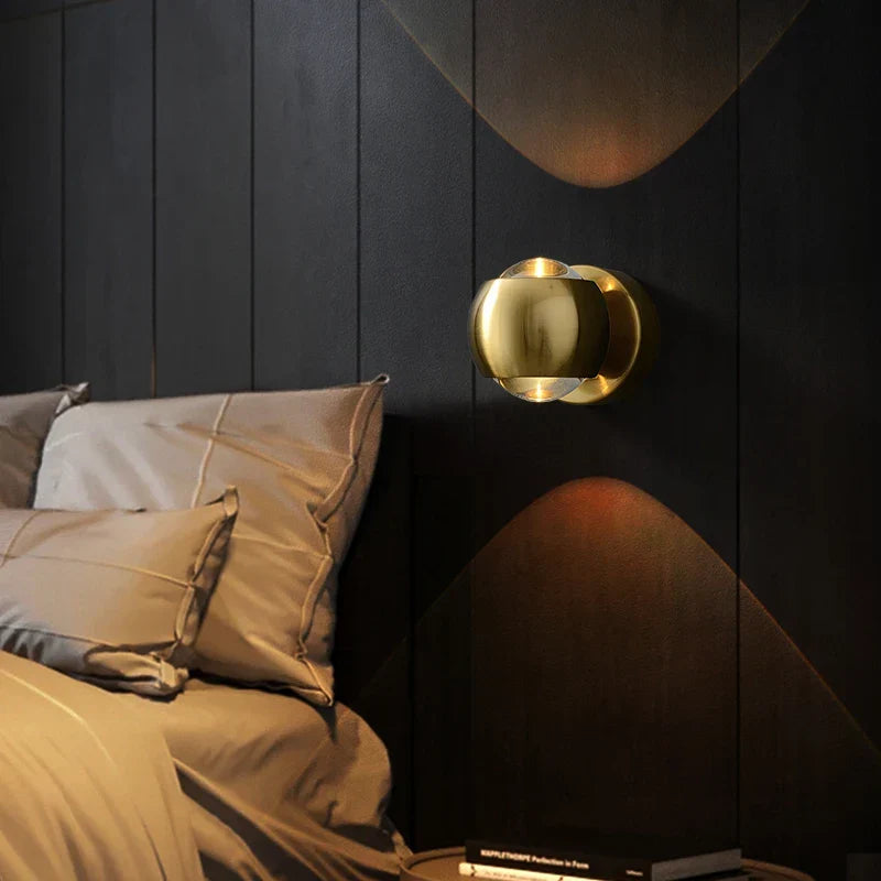 Hedendaagse koperen led-wandlamp, up-down licht voor hal, gang, slaapkamer, badkamer, goud, zwart, chroom | Thomler