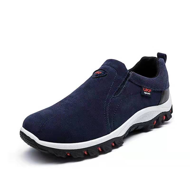 Zapatos de senderismo sin cordones para hombre con suela de alta tracción: zapatillas resistentes para caminar al aire libre, senderos y viajes