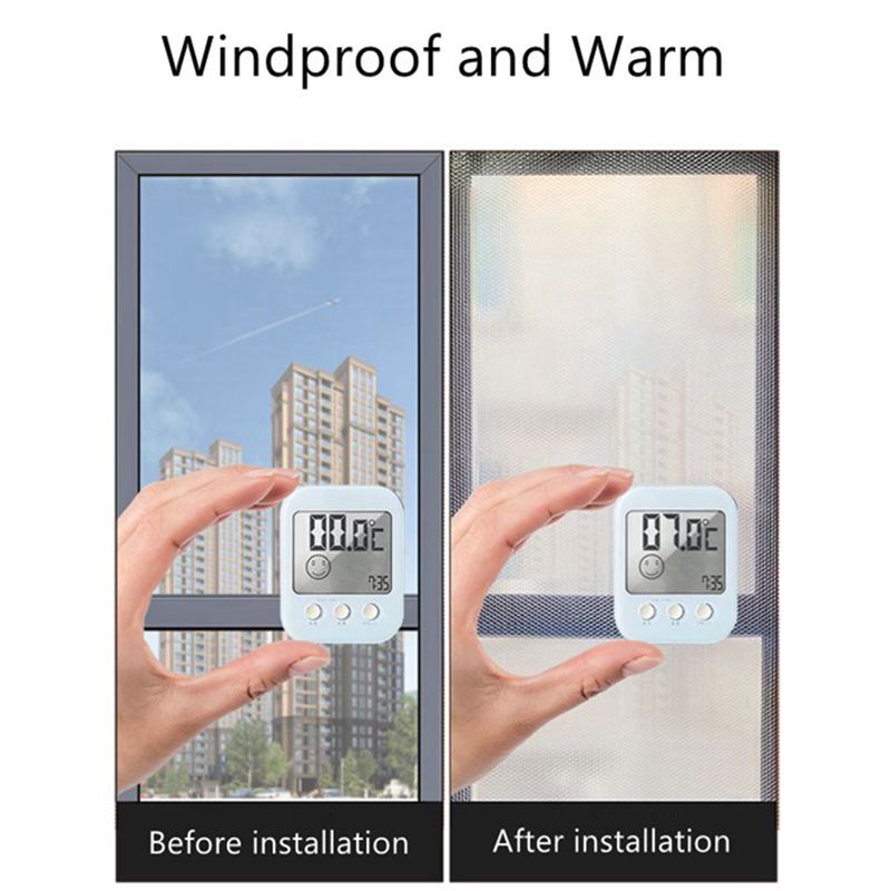 Insulating Window Film Kit – Dual-Layer Thermal Draft Stopper with Adhesive Zipper