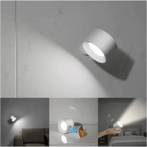 Cordless Rotating Sconce Light USB Rechargeable 3 in Magnetic Mount Touch Dimming Night Light for Bedside Hallway Closet Accent Lighting No | Thomler