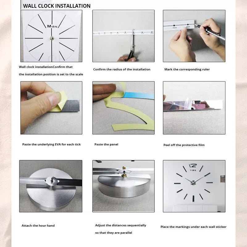 DIY 3D Wanduhr mit römischen Ziffern, 40 cm, selbstklebende Acryl-Zahlen in Spiegeloptik für Schlafzimmer, Büro, Wohnbereich, Wohndekoration, kein Bohren erforderlich | Thomler