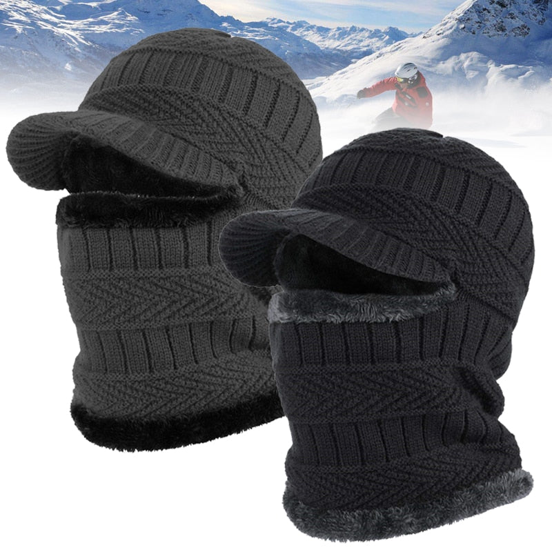 Conjunto de gorro y bufanda de punto para hombre y mujer: set a juego de gorro y bufanda acogedores para climas fríos