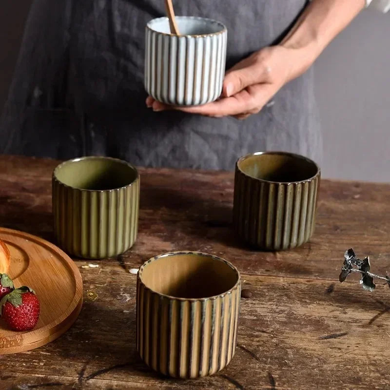Textured Porcelain Drinking Cup 6.3 fl oz for Hot Beverages, Wine & Sake – Japanese-Inspired Mug for Modern Kitchens & Minimalist Dining Tab | Thomler