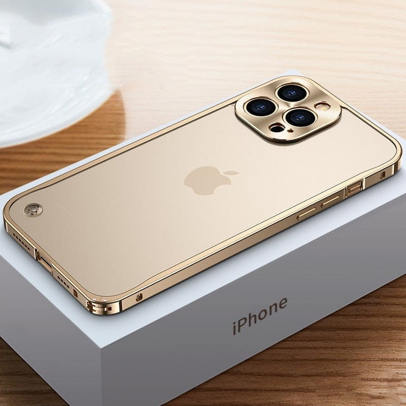 iPhone-hoesje van aluminium van vliegtuigkwaliteit, nauwkeurig gefreesde snap-on bescherming voor Apple-smartphones, slanke en lichtgewicht metalen bumper-case