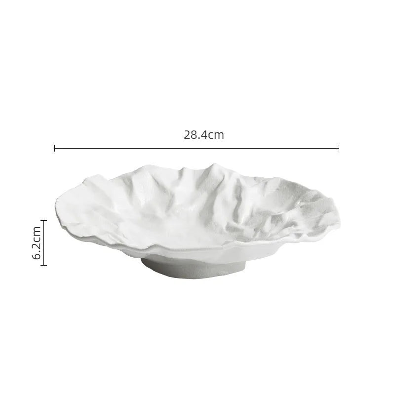 Ocean Wave Serving Bowl Ceramic Porcelain Handcrafted Dinnerware for Kitchen Dining Room Coastal Table Decor Salad Soup | Thomler