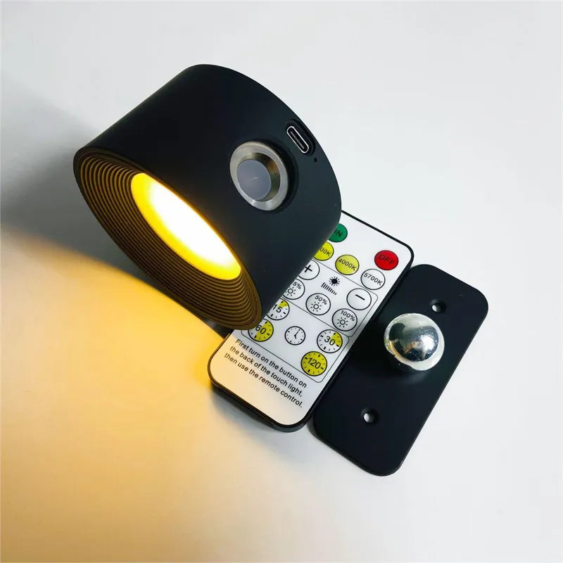 Cordless Rotating Sconce Light USB Rechargeable 3 in Magnetic Mount Touch Dimming Night Light for Bedside Hallway Closet Accent Lighting No | Thomler