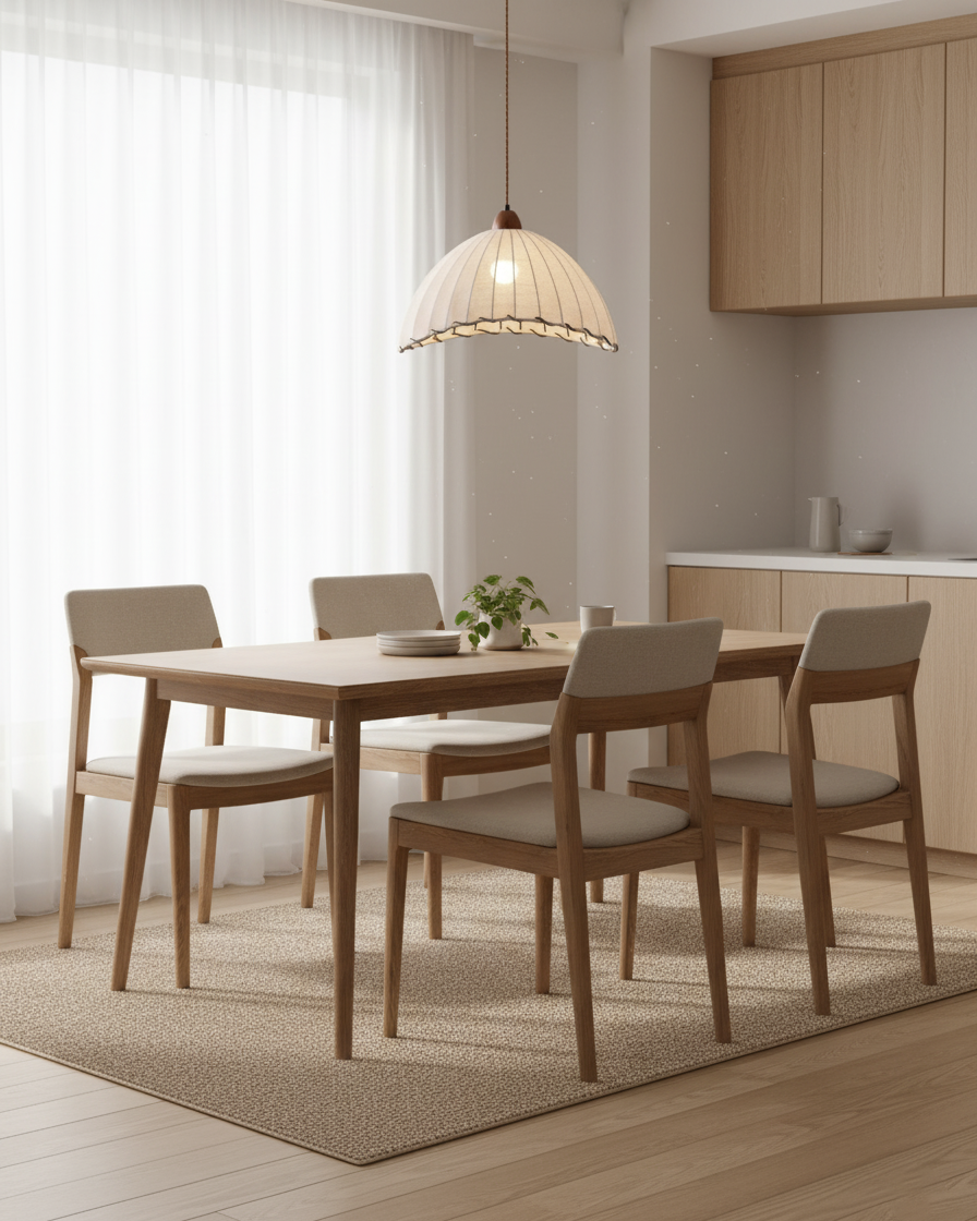 Stoffen koepelplafondlamp wit 14 inch geribbelde schulprand hanglamp voor eetkamer slaapkamer verstelbare hoogte vintage modern E26 fitting | Thomler