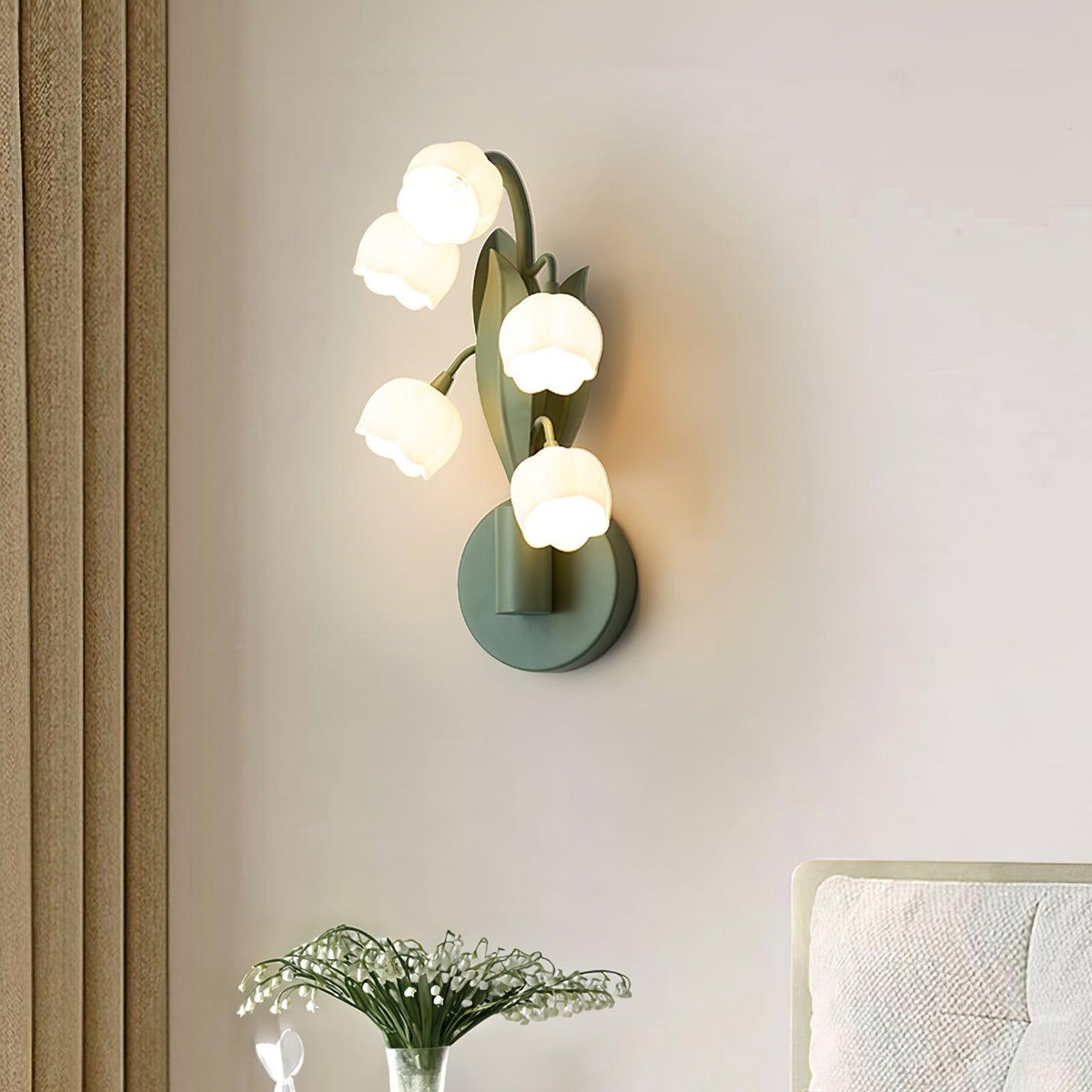 Orchid-Inspired Decorative Sconce with Adjustable Color Lighting for Bedroom Living Room Bathroom Modern Nature Accent Wall Mount Metal Fixt | Thomler