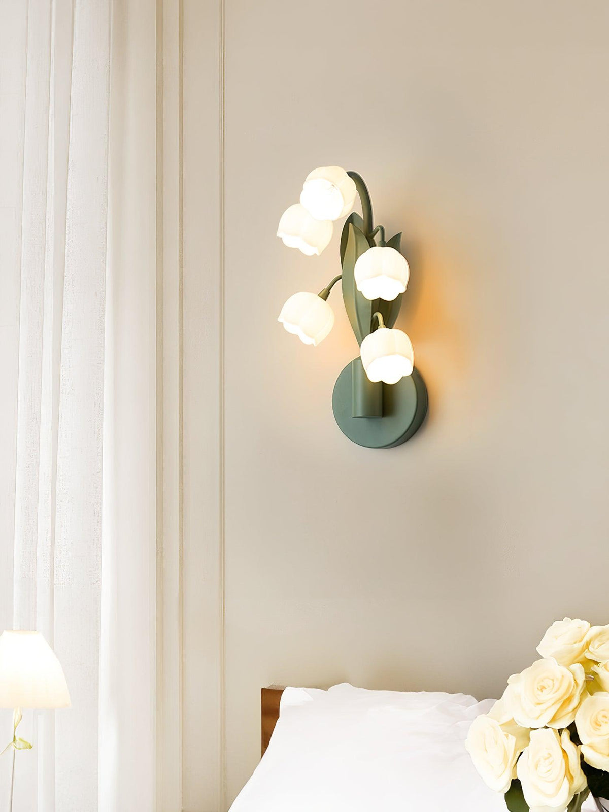 Orchid-Inspired Decorative Sconce with Adjustable Color Lighting for Bedroom Living Room Bathroom Modern Nature Accent Wall Mount Metal Fixt | Thomler