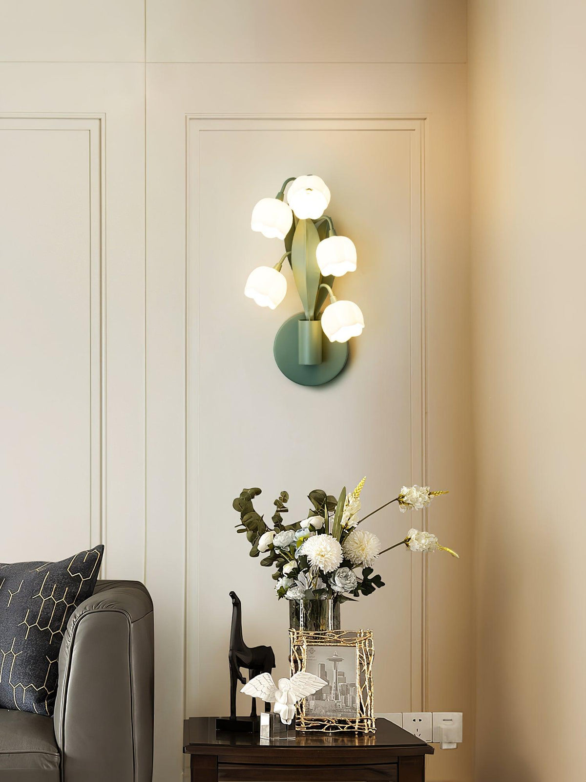 Orchid-Inspired Decorative Sconce with Adjustable Color Lighting for Bedroom Living Room Bathroom Modern Nature Accent Wall Mount Metal Fixt | Thomler