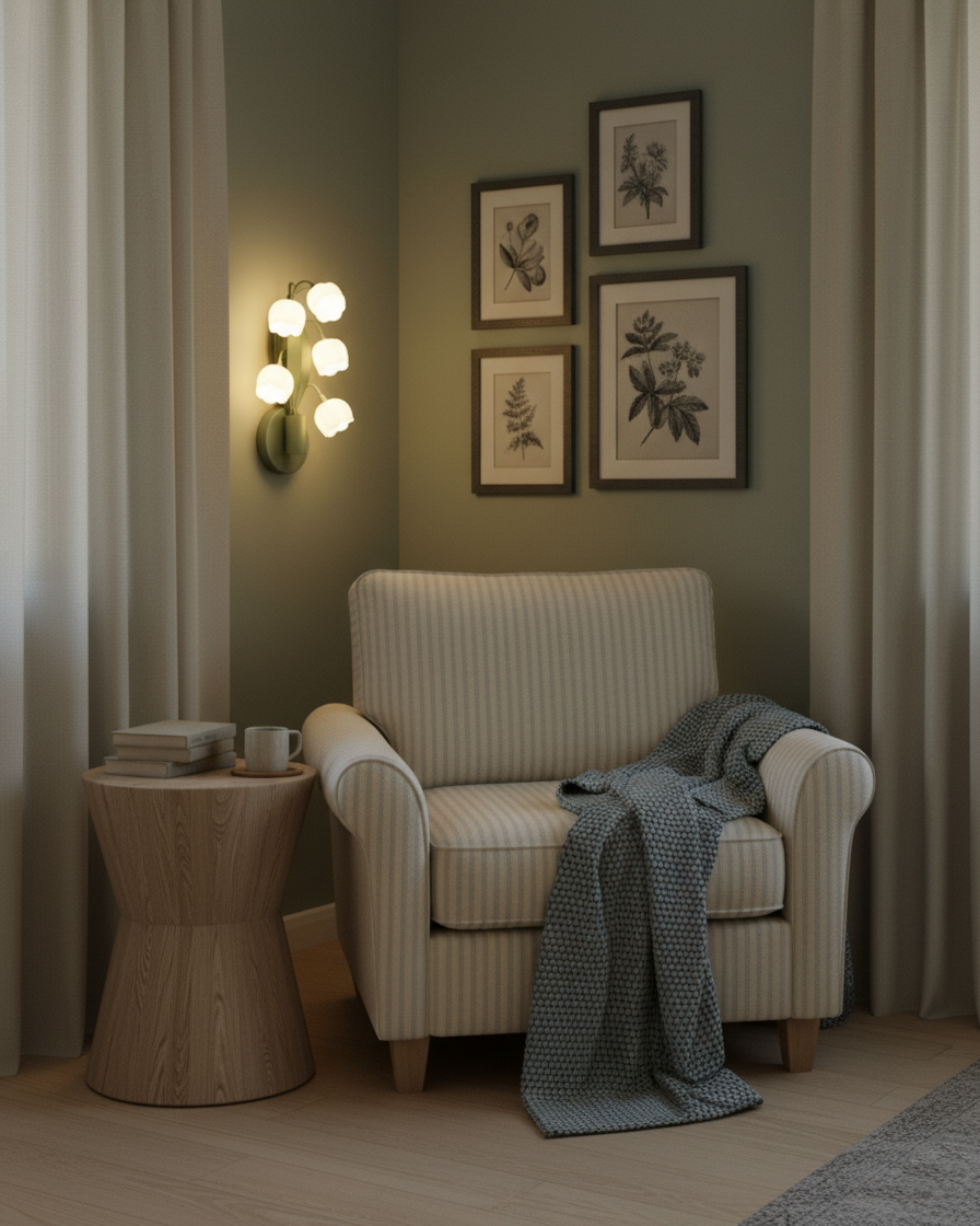 Orchid-Inspired Decorative Sconce with Adjustable Color Lighting for Bedroom Living Room Bathroom Modern Nature Accent Wall Mount Metal Fixt | Thomler
