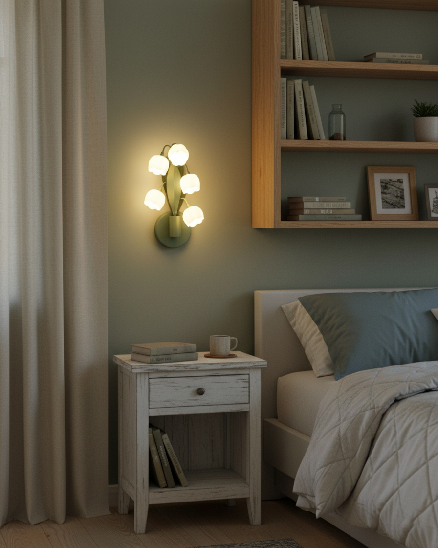 Orchid-Inspired Decorative Sconce with Adjustable Color Lighting for Bedroom Living Room Bathroom Modern Nature Accent Wall Mount Metal Fixt | Thomler