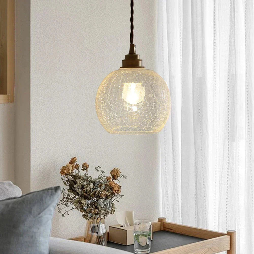 Clear Glass Hanging Lamp E27 Socket 6 in Diameter Scandinavian Style for Dining Room Kitchen Island Over Table Adjustable Cord Modern Minima | Thomler