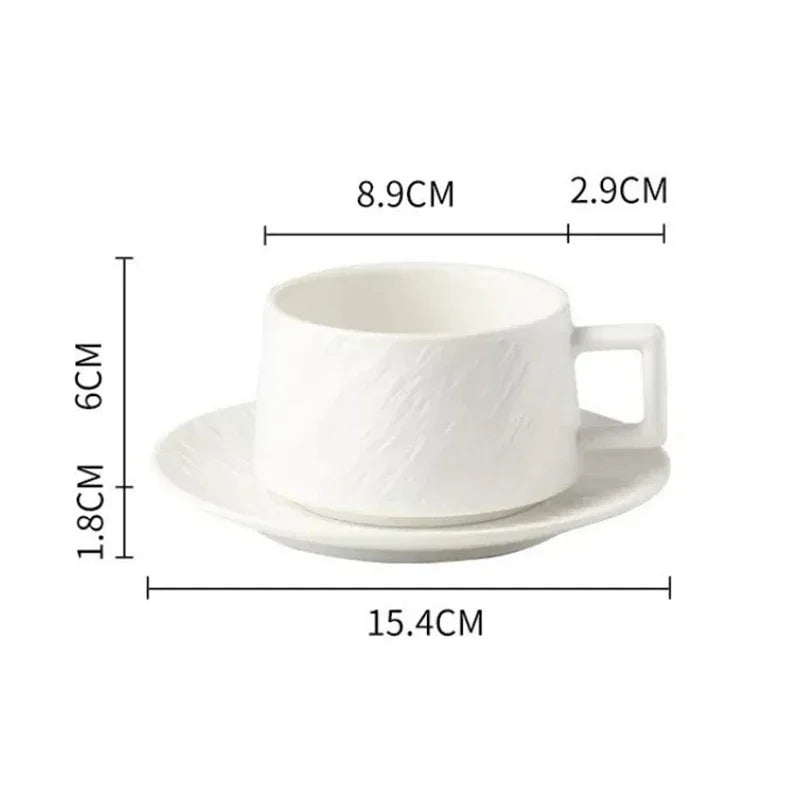 Juego de taza y plato de porcelana esmaltada para té, café, chocolate caliente, cocina, comedor, hogar, oficina, desayuno, vajilla, artículos de mesa modernos | Thomler