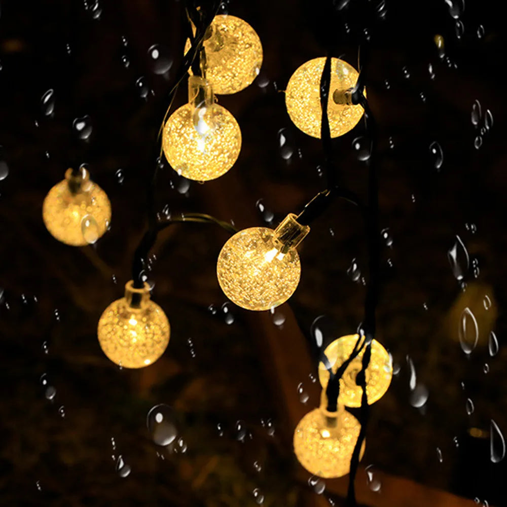 Outdoor LED-snoerverlichting op zonne-energie, waterdicht, decoratieve tuinverlichting, 9 meter voor terras, tuin, veranda, achtertuin, pad, landschapsaccent | Thomler