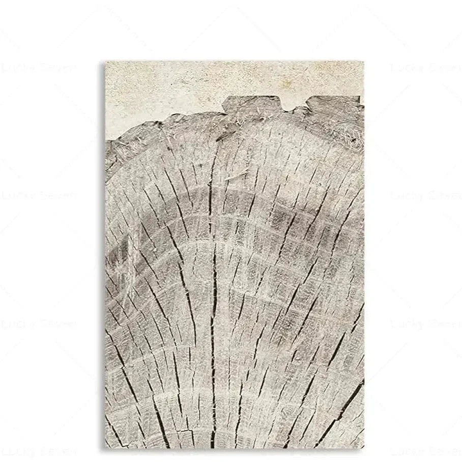Botanical Growth Pattern Wall Art Canvas for Living Room, Bedroom & Office Décor | Natural Wood Grain Inspired Print | Thomler