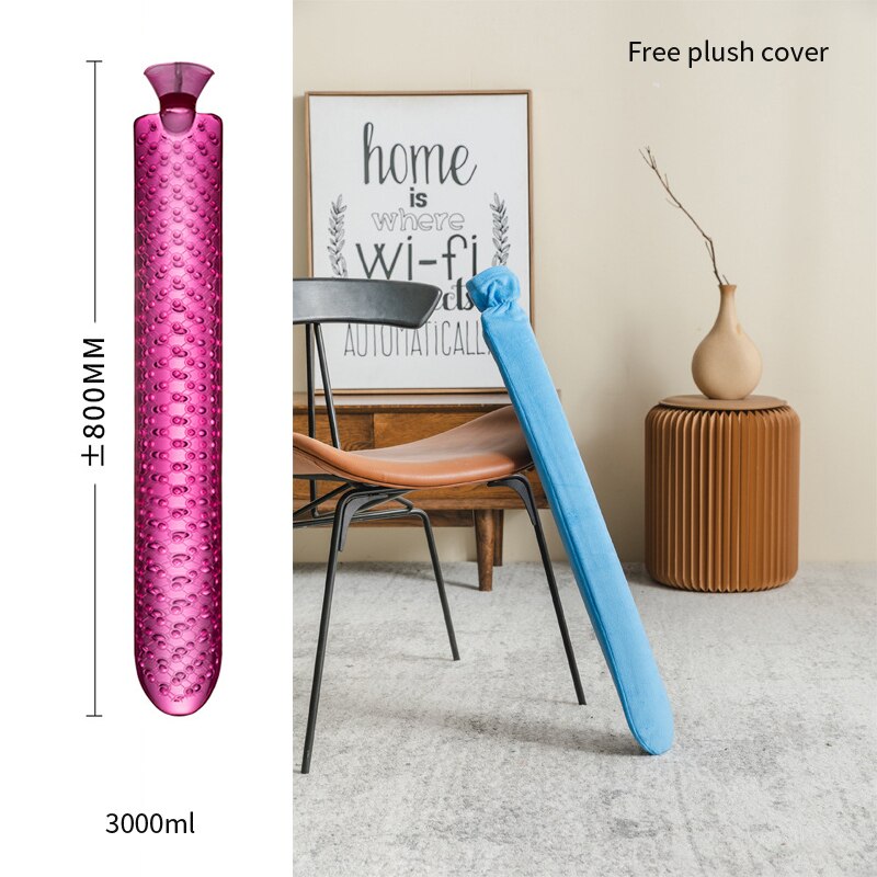 Extra-Long Hot Water Bottle with Thermal Cover for Full-Body Warmth