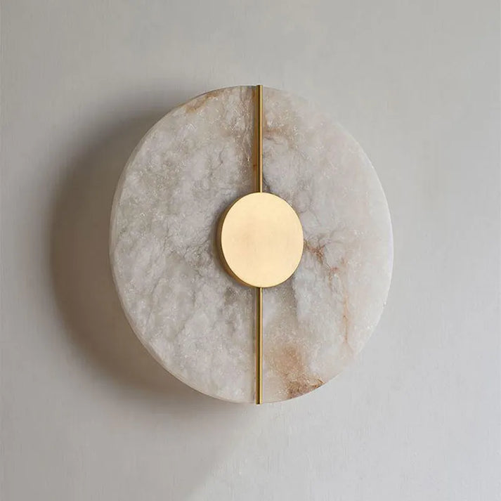 Marble Sconce Light 17 in LED Fixture Bedroom Hallway Reading Nook Vertical Modern Ambient Lighting for Quiet Spaces | Thomler