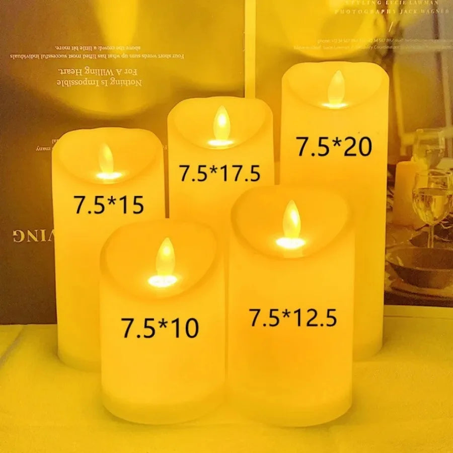 Battery-Powered LED Pillar Candle 4 Inch Realistic Flicker Ivory Wax-Effect Indoor Decor Safe Lighting for Bedroom Living Room Dining Table | Thomler