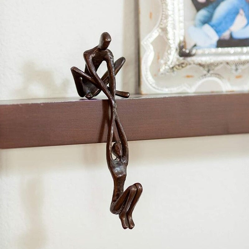 Abstract polystone beeldje zwart 8 inch tafelaccent voor eigentijdse interieurdecoratie plankdisplay slaapkamer kantoor kunstsculptuur | Thomler