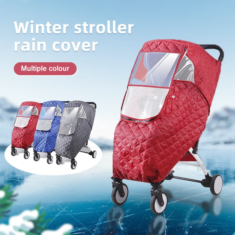 Funda protectora para cochecito contra lluvia y viento – Ventana de visión clara, protector universal para carriola