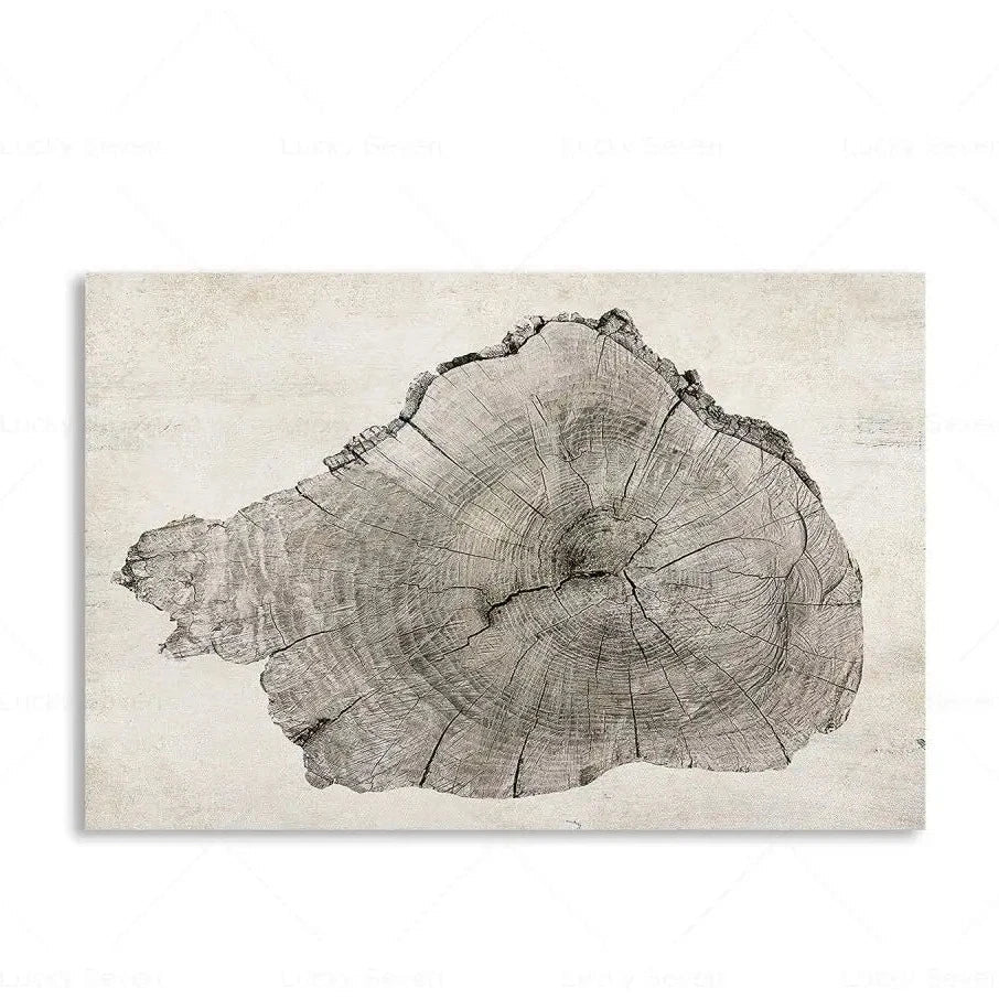 Botanical Growth Pattern Wall Art Canvas for Living Room, Bedroom & Office Décor | Natural Wood Grain Inspired Print | Thomler