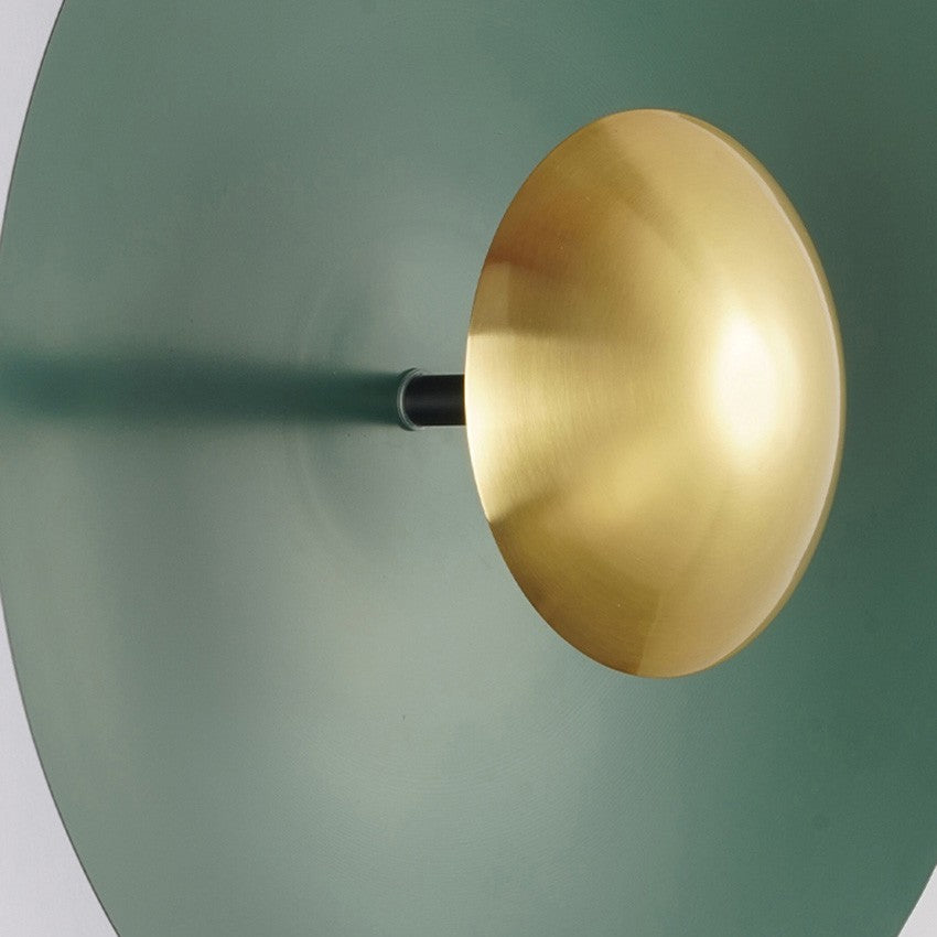 Round Iron LED Wall Sconce 16 in Diameter Ambient Light Fixture Hallway Bedroom Living Room Contemporary Circle Mount | Thomler