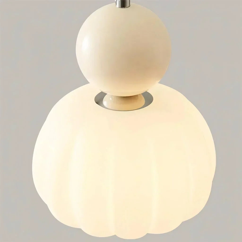 Kugelförmige Hängeleuchte, 16 cm (6,3 Zoll), beiger PMMA-Schirm für Kücheninsel, Esszimmer, Decken-Akzentleuchte, moderne Globus-Deckenlampe aus Metall | Thomler