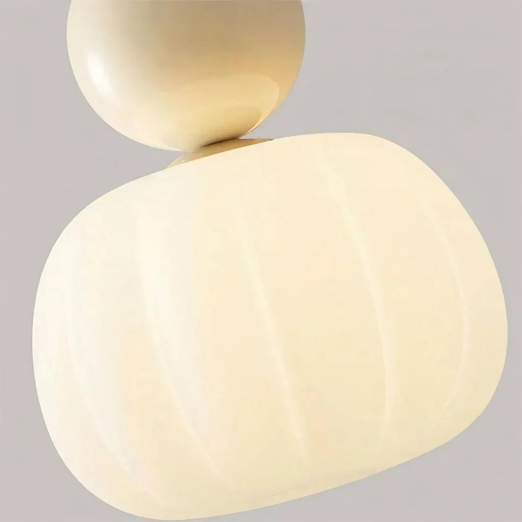 Kugelförmige Hängeleuchte, 16 cm (6,3 Zoll), beiger PMMA-Schirm für Kücheninsel, Esszimmer, Decken-Akzentleuchte, moderne Globus-Deckenlampe aus Metall | Thomler