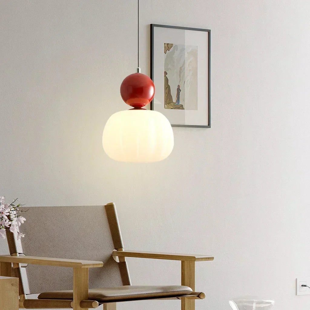 Kugelförmige Hängeleuchte, 16 cm (6,3 Zoll), beiger PMMA-Schirm für Kücheninsel, Esszimmer, Decken-Akzentleuchte, moderne Globus-Deckenlampe aus Metall | Thomler