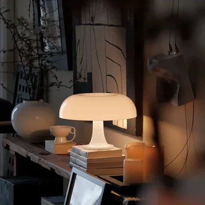 Paddenstoel Nachtkastlamp 28 cm hoog oranje accentlamp voor slaapkamer bureau bedleeslamp modern retro koepelvorm zachte gloed kleine ruimte L | Thomler
