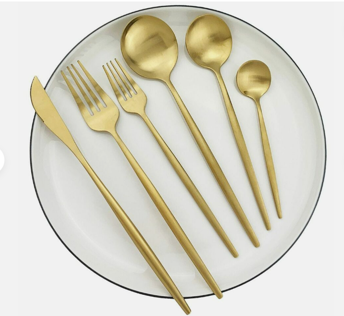 Titanium-Coated Stainless Steel Flatware Set – 18/10 Premium Dinnerware Service for Everyday Dining & Special Occasions | Thomler