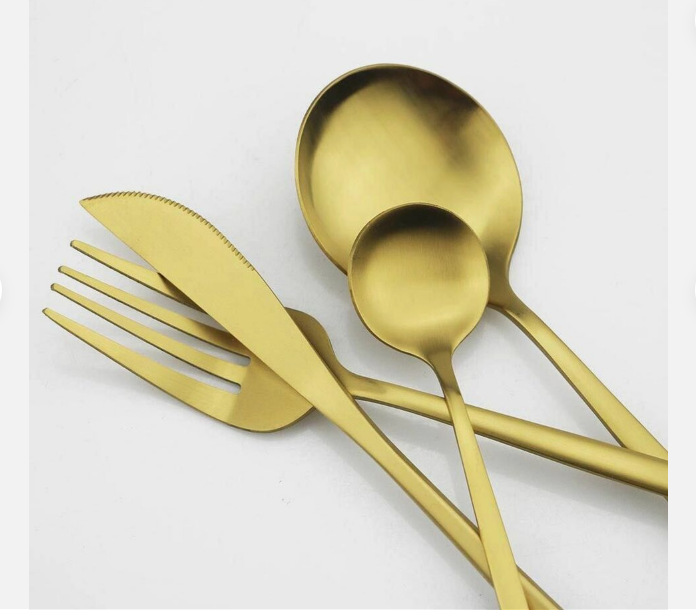 Titanium-Coated Stainless Steel Flatware Set – 18/10 Premium Dinnerware Service for Everyday Dining & Special Occasions | Thomler