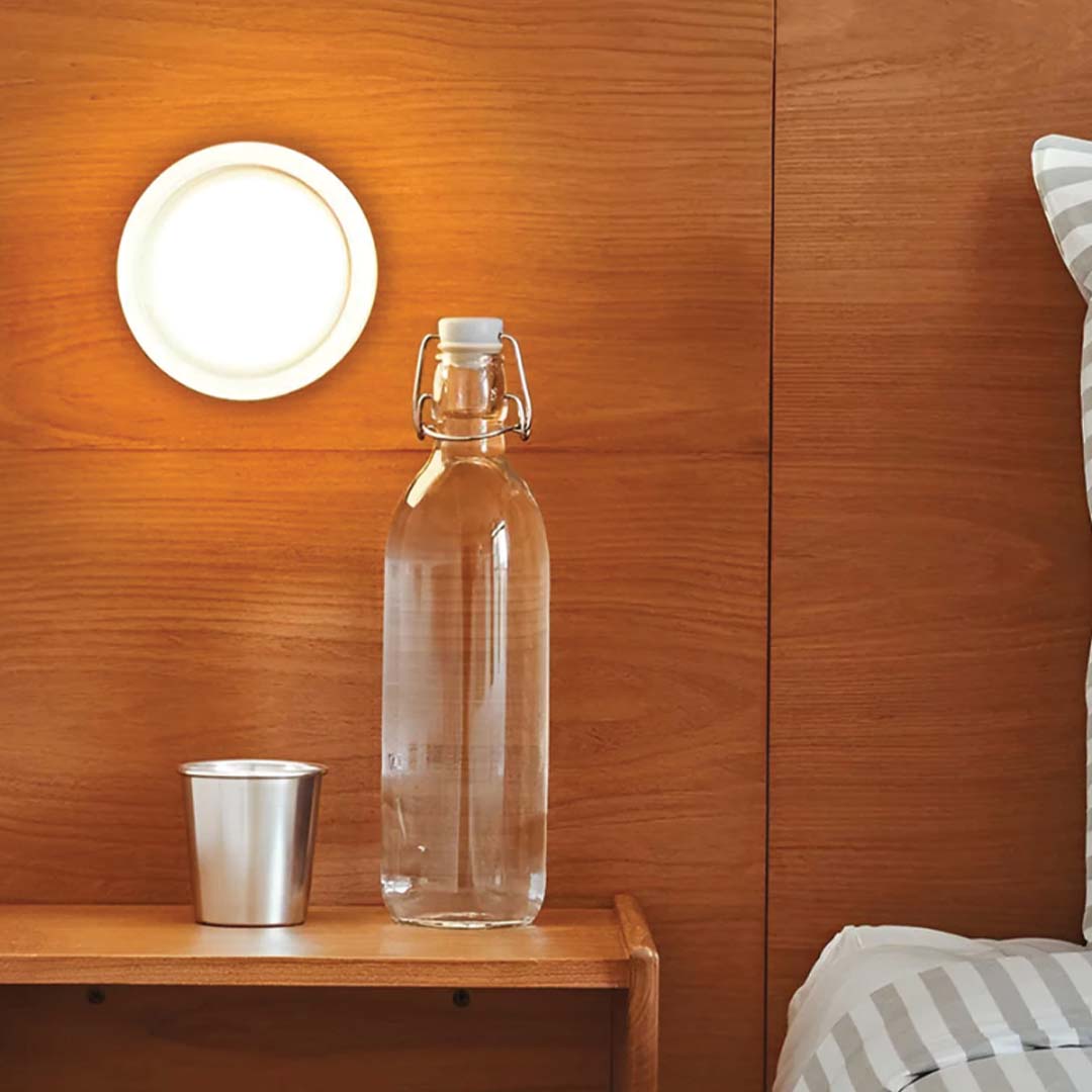 Compact LED Accent Sconce 5.3 Inch Amber Acrylic Aluminum Fixture for Bedroom Hallway Living Room Dual Wall Ceiling Mount | Thomler