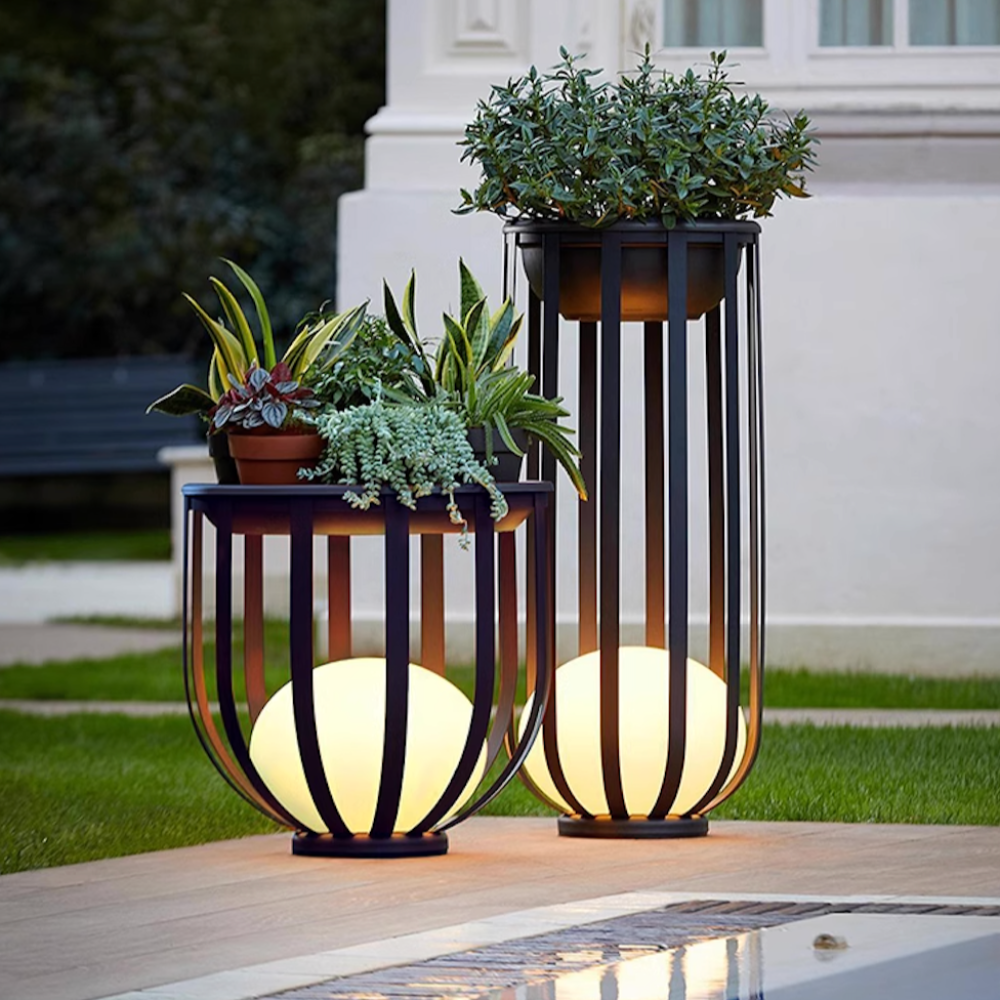 Solar tuinverlichting op een staak met bloemdesign voor paden en terrassen, 56 cm of 94 cm aluminium led-accentverlichting voor tuinlandschap, buitenloopbrug | Thomler