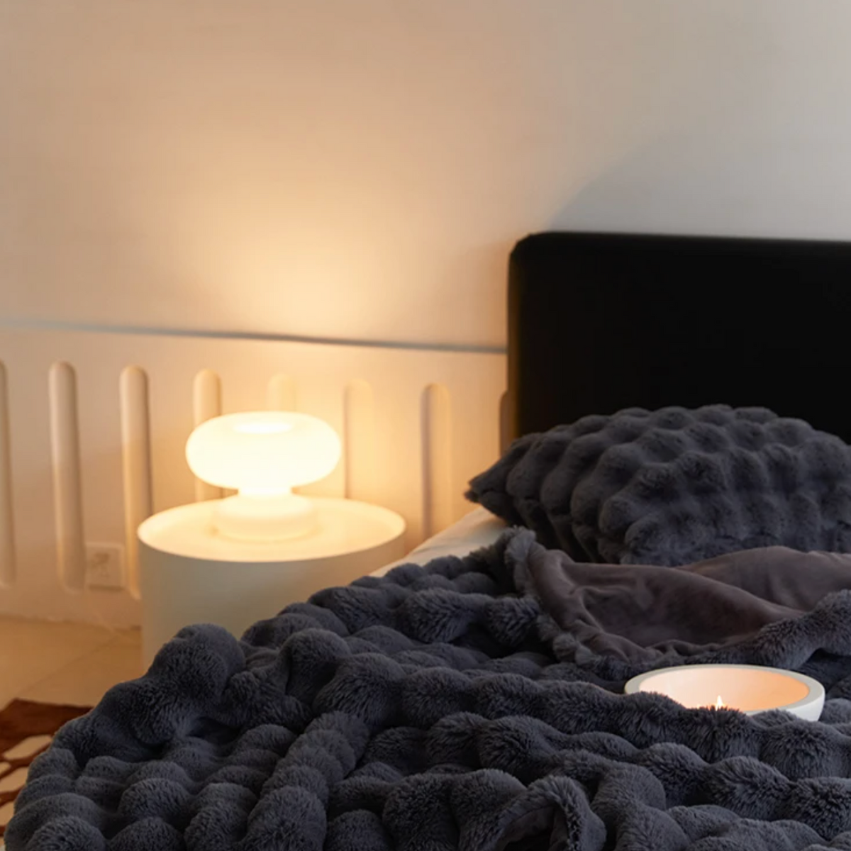 Pluche kunstbont plaid 160x200 cm, zachte extra grote deken voor bank, bed, fauteuil, leeshoek, winterwarmte, woonaccessoire | Thomler