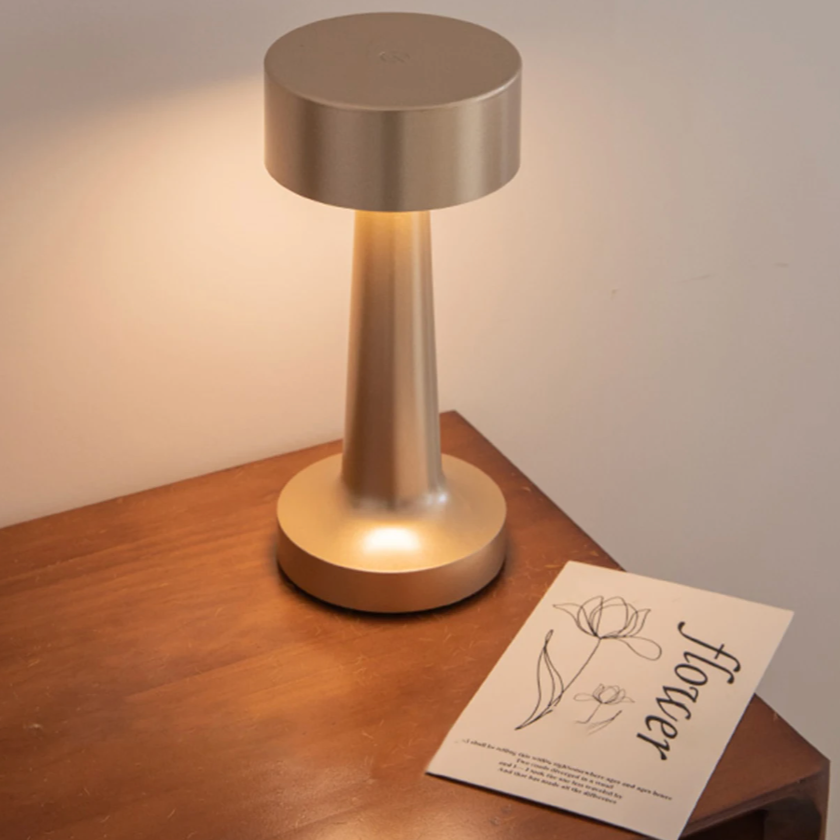 Rechargeable LED Desk Lamp with Touch Control – 3 Color Temperatures, Cordless Metal Task Light, 12-Hour Battery Life for Bedroom, Office, W | Thomler