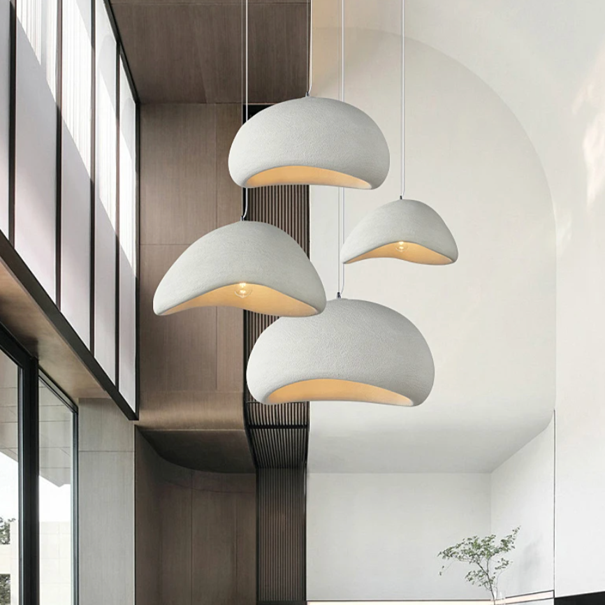 Ceiling Pendant Light Fixture Minimalist Japanese Design HDPE Glass Iron Hardwired for Dining Room Kitchen Island Living Room Bedroom Modern | Thomler