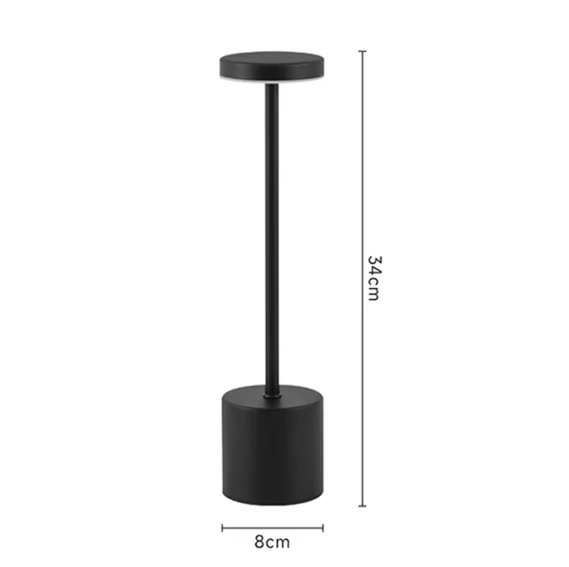 Cordless LED Bedside Light Aluminum 13.4 in USB Rechargeable Touch Dimmable Nightstand Lamp for Bedroom Restaurant Desk 3 Brightness Levels | Thomler