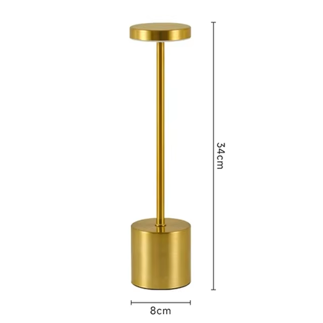 Cordless LED Bedside Light Aluminum 13.4 in USB Rechargeable Touch Dimmable Nightstand Lamp for Bedroom Restaurant Desk 3 Brightness Levels | Thomler