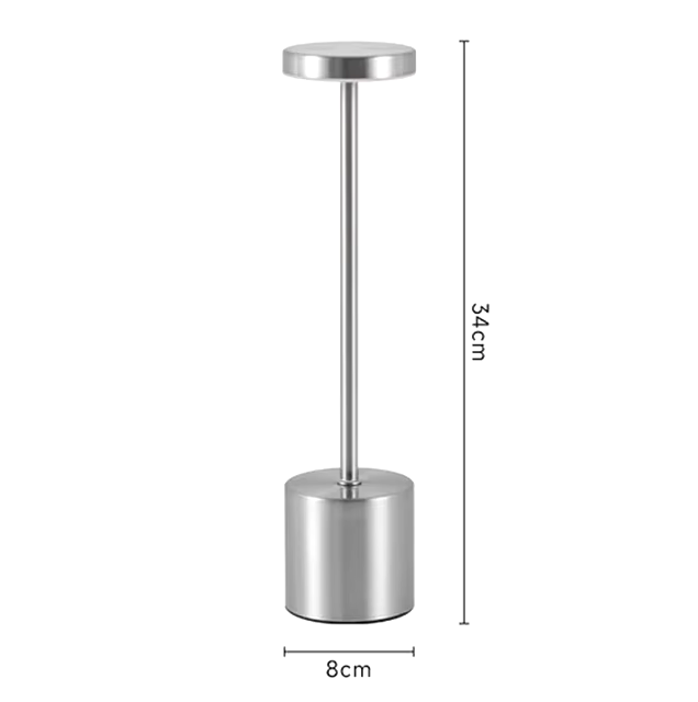 Cordless LED Bedside Light Aluminum 13.4 in USB Rechargeable Touch Dimmable Nightstand Lamp for Bedroom Restaurant Desk 3 Brightness Levels | Thomler